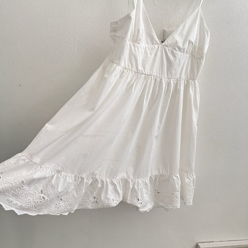 Zara White eyelet embroidered dress XLARGE XL Women’s NWT - Picture 6 of 11